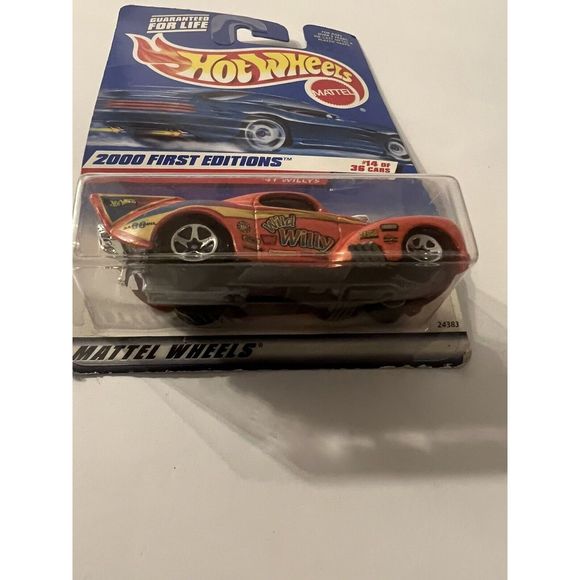 2000 Hot Wheels #74 First Editions ‘41 Willys Wild Willy Orange New On Card B54 - Picture 2 of 4